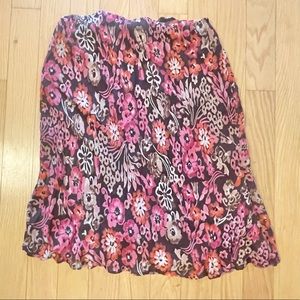 JM Collection Vintage Brown and Pink Skirt